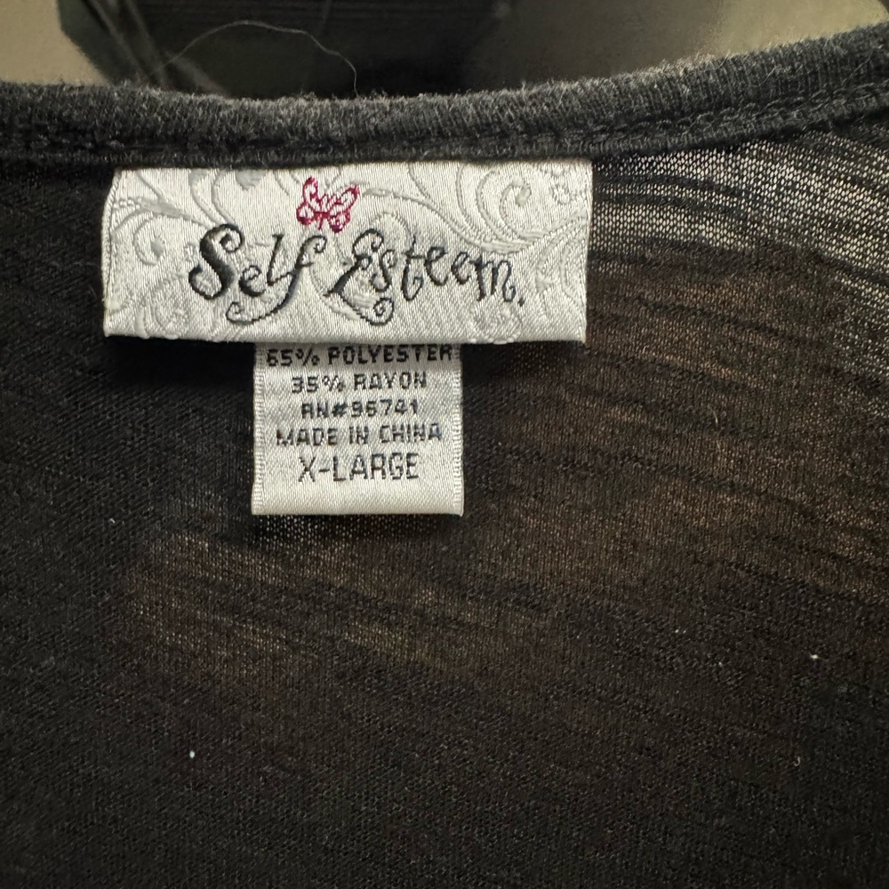 Black Ruffled Top by NY Collection - Picture 2 of 2